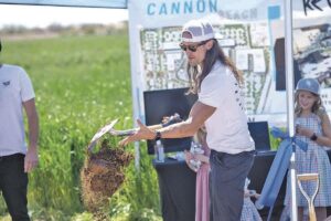 Cole Cannon with the honorary first shovel at the Cannon Beach Ground Breaking Ceremony